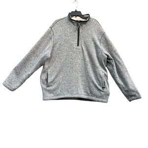 Orvis men’s heather gray fleece Sherpa lined 1/4 zip pullover sweater Size XXL